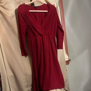 Lands End Elegant Red Wrap Dress-777